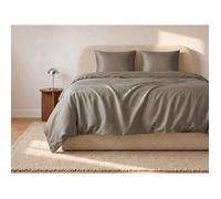 Parure de lit en satin 108 fils/cm² - Housse de couette 240 x 260 cm + 2 taies d'oreiller 63 x 63 cm - Taupe - TALORA de PALACIO