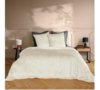 Douceur d'Intérieur - Parure de lit 3 pièces Velina - Velours uni 240 x 220 cm Naturel
