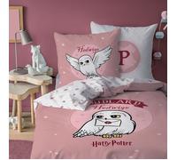 Parure de lit enfant 100% Coton - HARRY POTTER FLY - Rose - 140x200+63x63cm