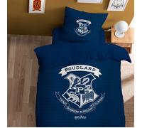 Parure de lit enfant 100% Coton - HARRY POTTER PREPPY - Bleu nuit - 140x200+63x63cm