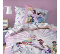 Parure de lit enfant 100% Coton - L'ECOLE DES LICORNES STARS - Violet - 140x200+63x63cm
