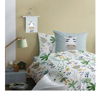 Parure de lit enfant 100% coton - MATT & ROSE - JINO - Blanc - 140x200+63x63cm