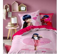 Parure de lit enfant 100% Coton - MIRACULOUS LADYBUG HEROÏNE - Rose - 140x200+63x63cm
