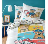 Parure de lit enfant 100% Coton - PAT PATROUILLE HAPPY - Blanc - 140x200+63x63cm