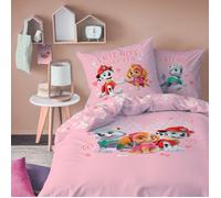 Parure de lit enfant 100% Coton - PAT PATROUILLE HEART - Rose - 140x200+63x63cm