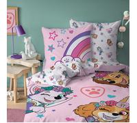 Parure de lit enfant 100% Coton - PAT PATROUILLE LICORNE - Rose - 140x200+63x63cm
