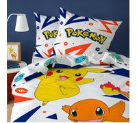 Parure de lit enfant 100% Coton - POKÉMON ZIGGY - Bleu - 140x200+63x63cm