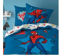 Parure de lit enfant 100% Coton - SPIDERMAN AVENGER - Bleu - 140x200+63x63cm