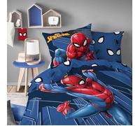 Parure de lit enfant 100% Coton - SPIDERMAN TRUE HERO - Bleu - 140x200+63x63cm