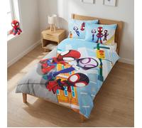 Parure de lit enfant - 140x200 cm - Housse de couette et taie d'oreiller - Spidey & friends