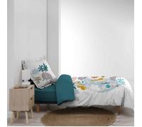 Parure de lit enfant Animalia - Douceur D'intérieur - Blanc - 140x200 cm - Imprimé animal - Confort et douceur
