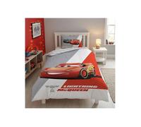 Cars Housse de Couette 140x200 + Taie 65x65 Flash McQueen Jackson Storm | Parure de lit réversible 1 personne | Polycoton séchage rapide | Disney Pixar officiel | Garçon 3-10 | Cadeau