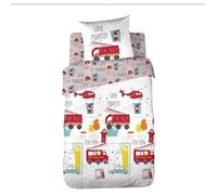 Parure de lit enfant - COTE DECO - Pompier - 140x200 cm - 100% coton - housse + taie 63x63
