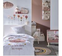 Parure de lit enfant ""La tête dans les nuages"" Blanc 140x200 cm