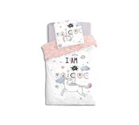 Atmosphera - Parure de lit enfant licorne - 100% coton 57 fils/cm² - 140 x 200 cm Blanc G