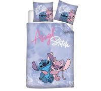 Parure de lit enfant Lilo & Stitch 140x200 cm + taie 65x65 cm réversible polycoton - licence officielle