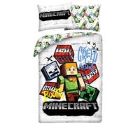 Parure de lit enfant - MINECRAFT - Alex - Réversible - 140 x 200 cm + taie 70 x 90 cm - Motif Creepers