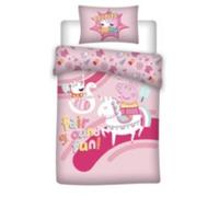 Parure de lit enfant Peppa Pig coton - Rose - Naturelle - Chambre - Lavable en machine - Autres motifs - Enfant