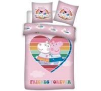 Parure de lit enfant Peppa Pig - Rose - Synthétique - Chambre - Lavable en machine - Rectangulaire - Enfant