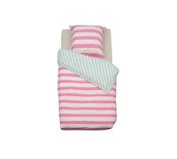 Atmosphera - Parure de lit enfant réversible à rayures - 100% coton 57 fils/cm² - 140 x 200 cm Blanc G