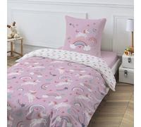 Parure de lit enfant réversible Licorne 140x200cm