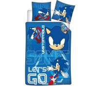 Parure de lit enfant - Sonic - Anime - Housse de couette 140x200 cm - Taie 65x65 cm - Bleu
