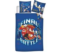 Parure de Lit Enfant - Sonic - Final Battle - 100% Coton - Housse 140x200 cm - Taie 65x65 cm