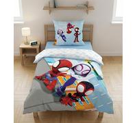 Parure de Lit Enfant Spiderman (Spidey) 100% Coton, Housse de Couette 140x20 cm + Taie d'oreiller 65x65 cm