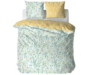 Parure de lit FLORISSANE 240x220 cm 100% polyester microfibre vert 3 pièces