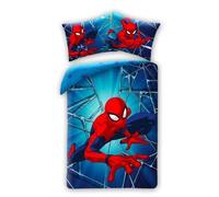 Spiderman Spiderman RAGNATELA - Parure de lit - une housse de couette 140 x 200 cm et une taie d'oreiller 70 x 90 cm - 100 % coton - Multicolore