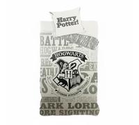 Parure de Lit Harry Potter Housse de Couette Réversible avec Taie d'oreiller, 2 Pièces (140x200 cm + 63x63 cm), 1 Personne (Parure Harry Potter)