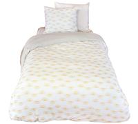 Parure de lit HELIS 140x200 cm 100% polyester microfibre blanc 2 pièces