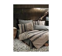 Parure de lit housse de couette Arlo 240x220cm + 2 taies 60x60 marron