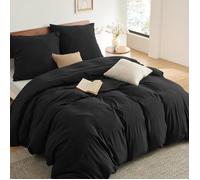 Parure de lit - Housse de couette - Bedsure - Noir - 155x220cm - Uni - 3 Pcs - Indispensable pour l'été