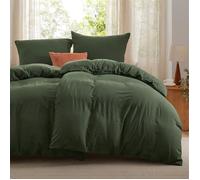 Parure de lit - Housse de couette - Bedsure - Vert olive gris - 135x200cm - Uni - 2 Pcs - Indispensable pour l'été