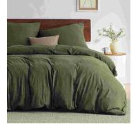 Parure de lit - Housse de couette - Bedsure - Vert olive gris - 240x220cm - Uni - 3 Pcs - Indispensable pour l'été