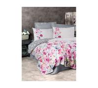 Parure de lit housse de couette Carla 240x220cm + 2 taies 60x60 grise
