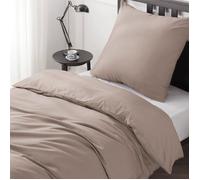 Parure de lit - Housse de couette et taies d’oreiller-Bedsure-Beige macadamia-135x200cm-100% coton-180TC