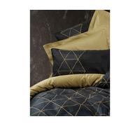Parure de lit housse de couette Veta 240x220cm + 2 taies 60x60 or noir