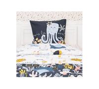 Parure de Lit Imprimé Océan Housse de Couette 200x200cm + 2 Taies d'Oreiller - NEMO -