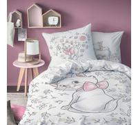 Parure De Lit Imprimée 100% Coton, Disney Home Les Aristochats Champêtre Blanc 140X200 63X63