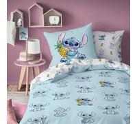 Parure De Lit Imprimée 100% Coton, Disney Home Stitch Ananas Bleu/blanc 140X200 63X63