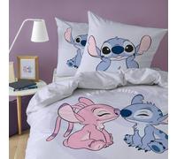 Parure De Lit Imprimée 100% Coton, Disney Home Stitch Happy Mauve 140X200 63X63