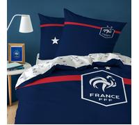 Parure de lit imprimée 100% Coton - FFF CHALLENGE - Bleu - 140x200+63x63cm