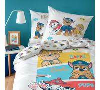 Parure De Lit Imprimée 100% Coton, Pat Patrouille Happy Blanc 140X200 63X63