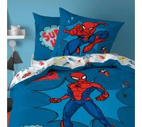 Parure de lit enfant 100% Coton - SPIDERMAN AVENGER - Bleu - 140x200+63x63cm