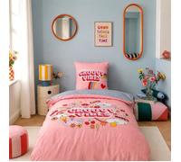 Parure de lit imprimée 140x200 cm - COTE DECO - Groovy Vibes - Microfibre - Housse de couette + Taie