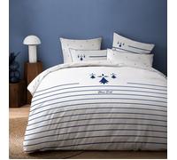 Parure de lit imprimée 2 personnes 100% Coton - MATT & ROSE - Bretagne BREIZH - Blanc - 240x220+2x63x63cm