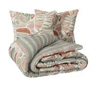 Atmosphera – Parure de lit Alvaro 240x220 cm Réversible Coton 57 Fils/cm² 3 pièces Vert Céladon
