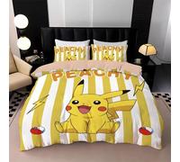 Parure De Lit Imprimee En 3d P-Pokemon, Housse De Couette Et Taie D'oreiller, Motif Dessin Anime P-Pikachu Gengar, 2 Ou 3 Pieces, Pour Enfants, Cadeau Idéal Pour La Famille